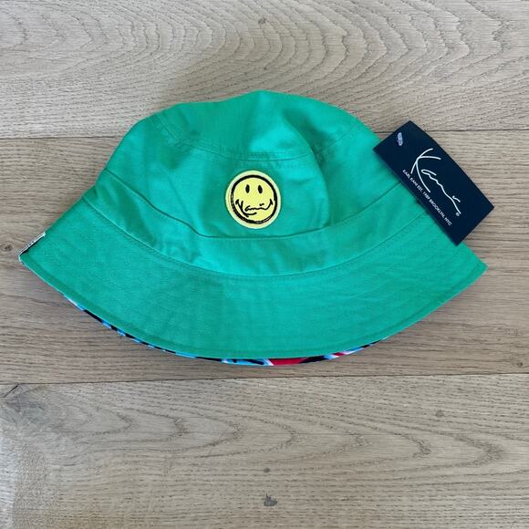 Karl Kani - SMS Sample Bucket Hat in Green & Yellow - Picture 1 of 3
